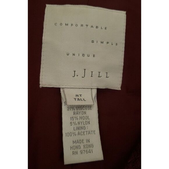 J. Jill Vintage Jacket Wool Blend Womens M Brocade Damask Jacquard Chic Blazer - Picture 13 of 14